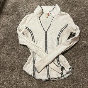 Women's White and Cream Shirt